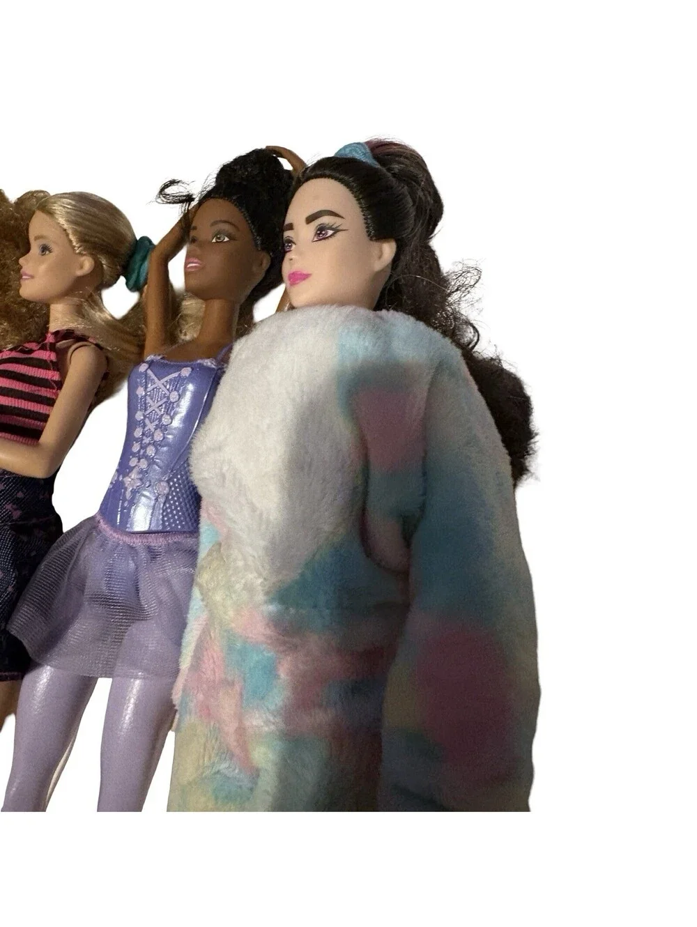 Lot of 9 Miscellaneous Barbies with Clothing